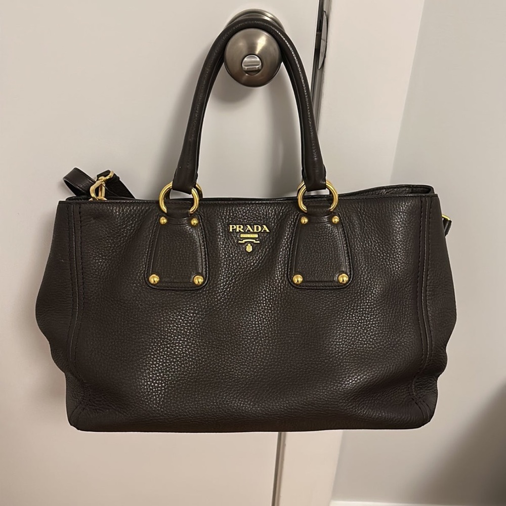 Brown leather Prada bag